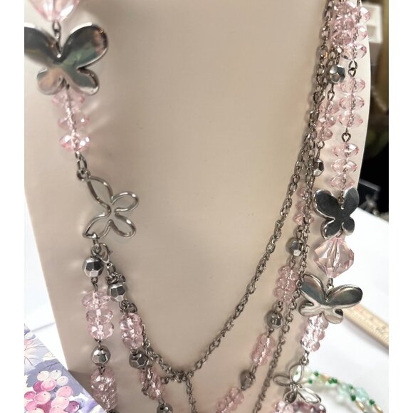 Assorted Jewelry Lot W/Floral Box Necklaces Bracelets & Cameo Pendant,butterfly - Picture 12 of 16